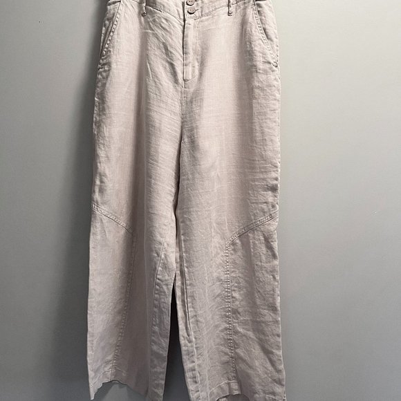 NWOT: Nicole Miller: High waisted wide legged linen pants - Picture 8 of 8